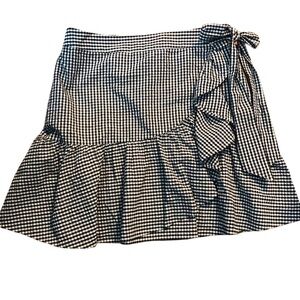 1901 Ruffle Gingham Ruffle Bow Coquette Mini Skirt